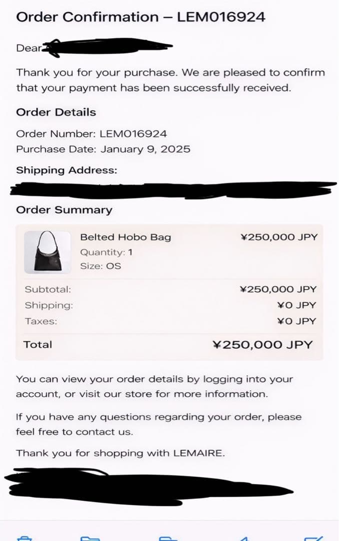 バッグ LEMAIRE BELTED HOBO BAG