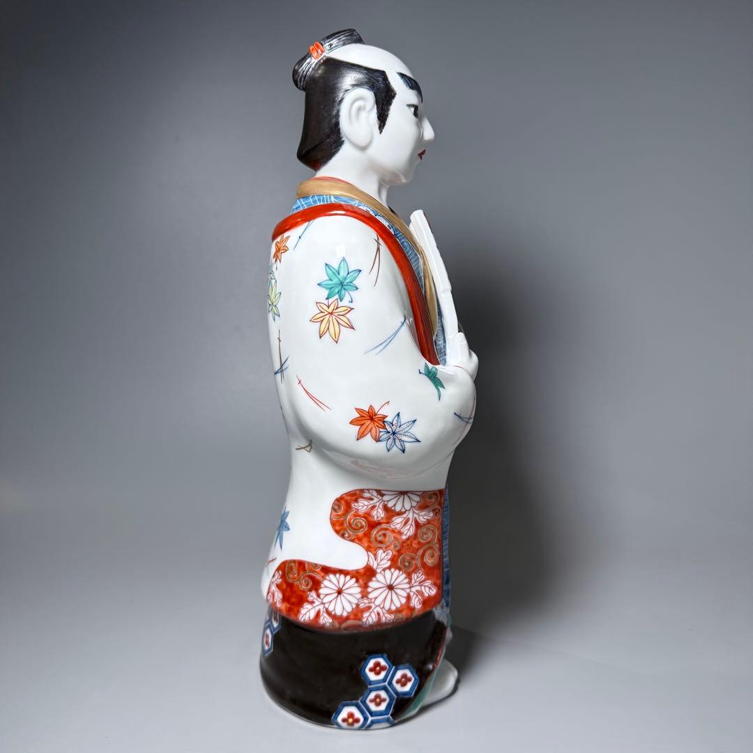 大五窯 色鍋島 古伊万里人形 高さ34cm 37cm 共箱 全手描き