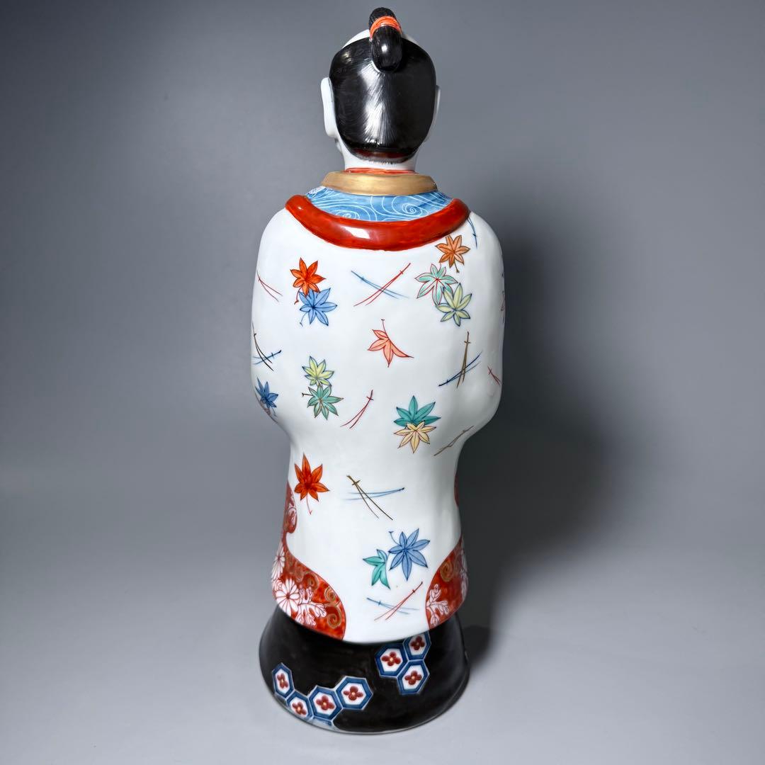 大五窯 色鍋島 古伊万里人形 高さ34cm 37cm 共箱 全手描き