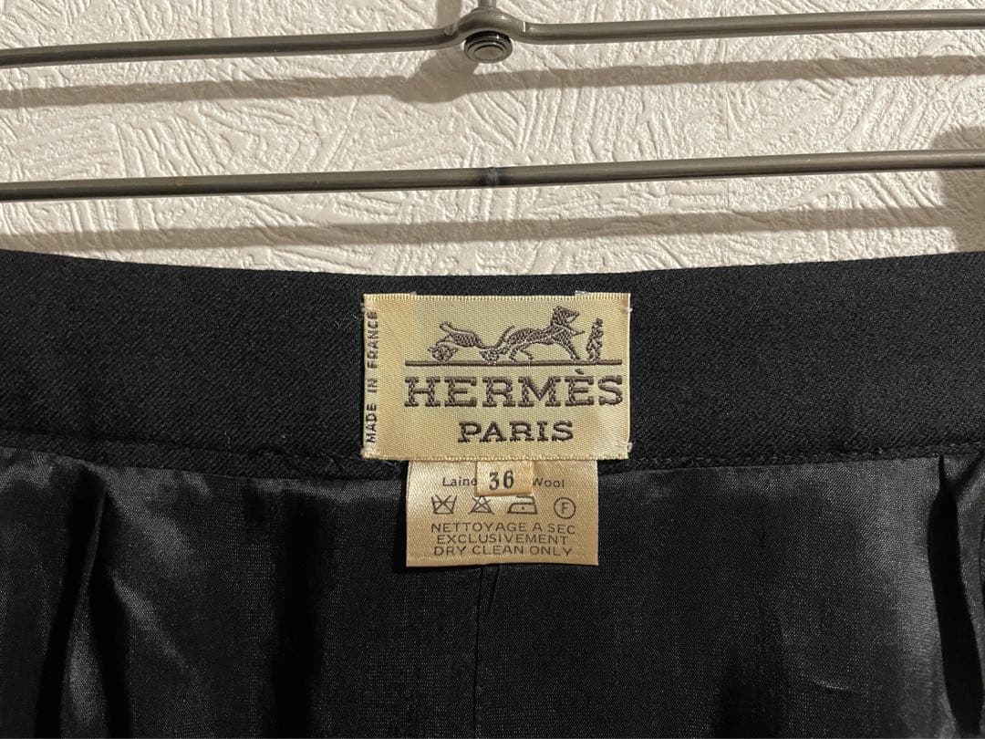 フランス製 Vintage HERMES ウール タイト スカート / エルメス