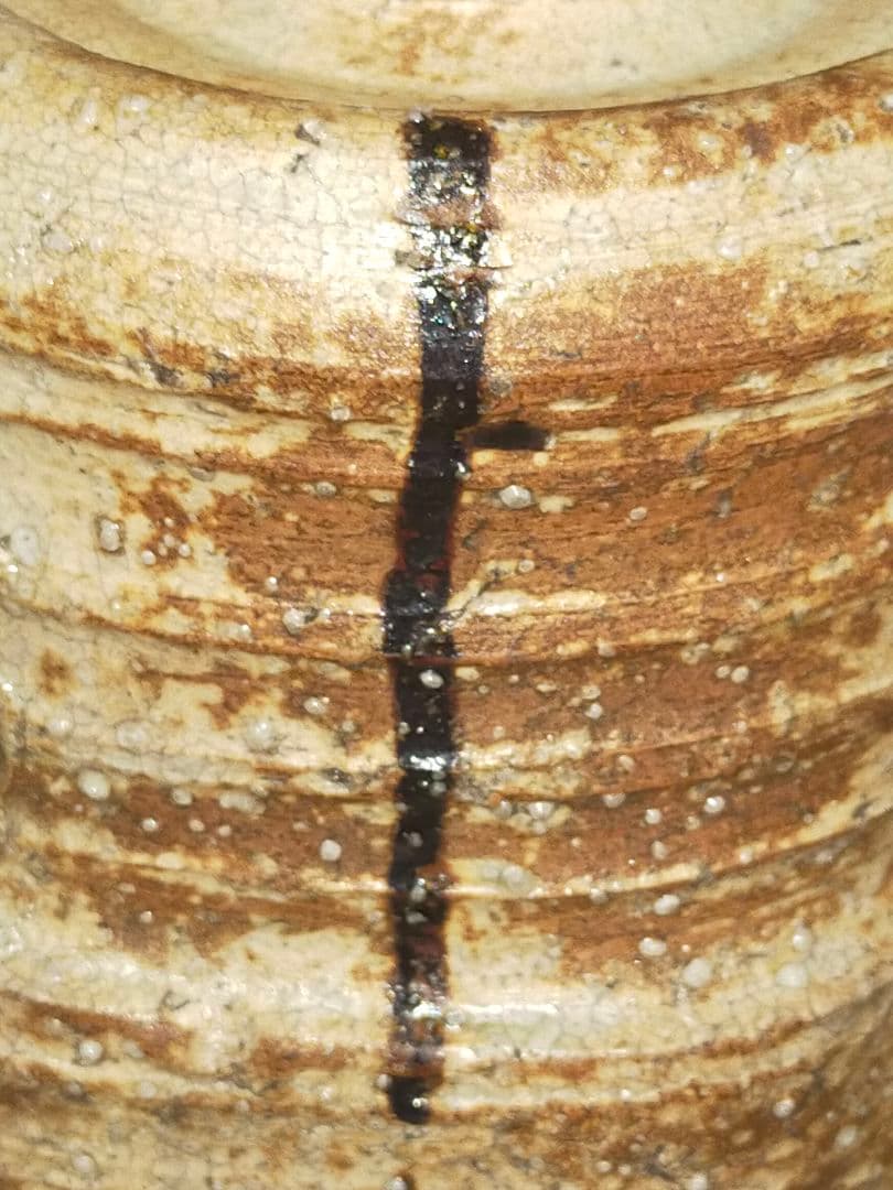 ♥美濃焼　美濃伊賀　水指　桐箱付き　茶道具　骨董品　古玩