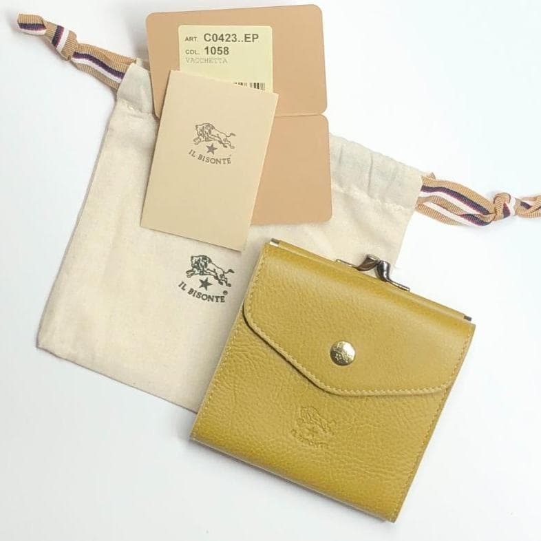 新品未使用]イルビゾンテ がま口二つ折り財布 販売済み 新品未使用