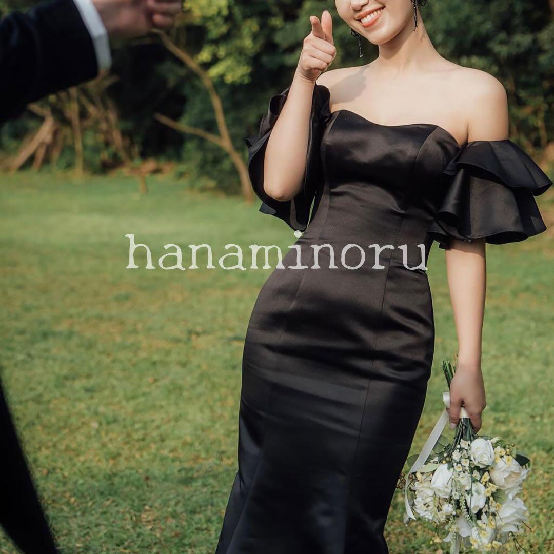 人気 パーティー　黒　前撮り　結婚式　披露宴　お色直し　二次会　街撮り　韓国風