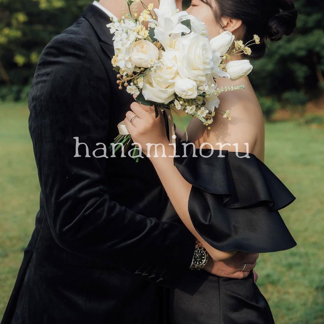 人気 パーティー　黒　前撮り　結婚式　披露宴　お色直し　二次会　街撮り　韓国風