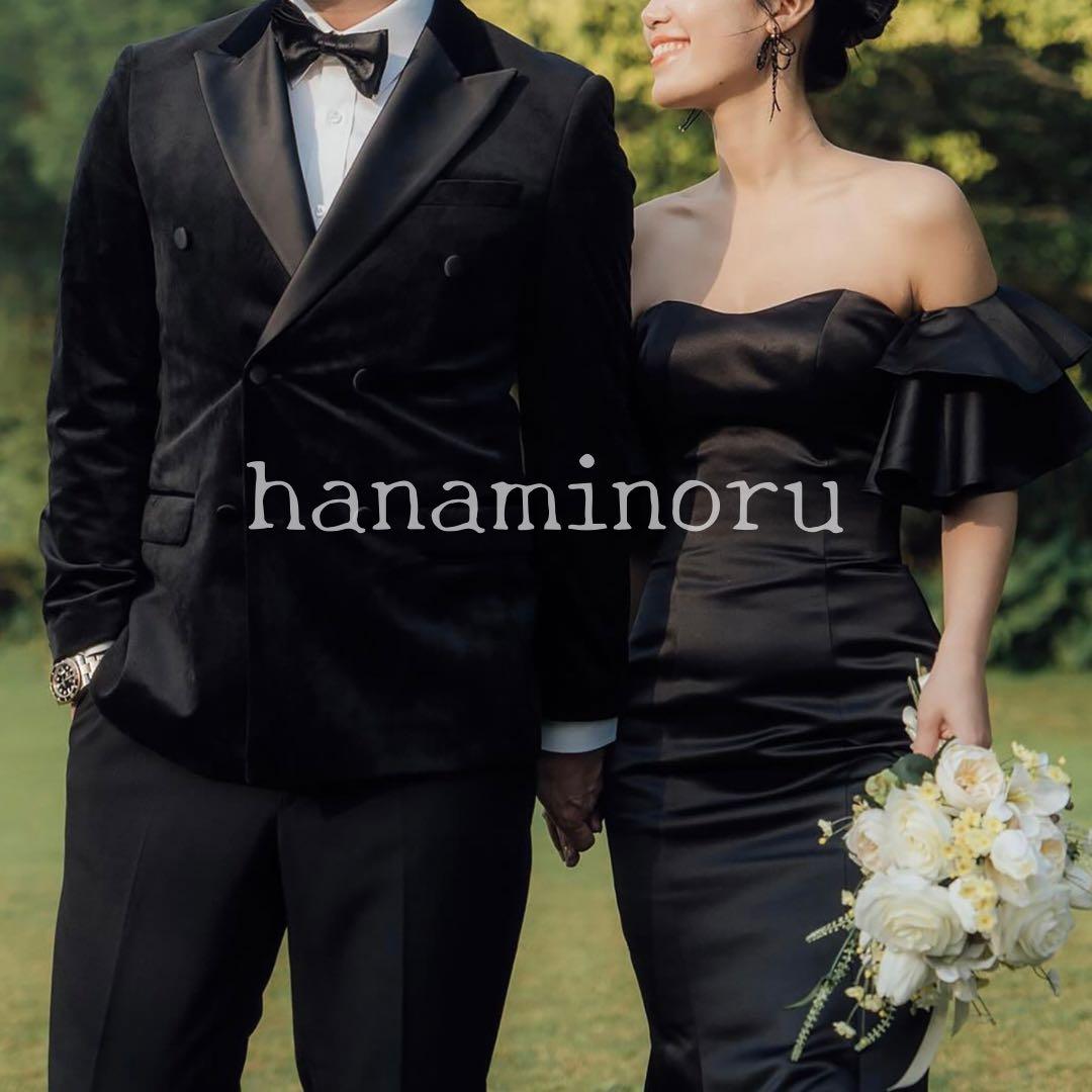 人気 パーティー　黒　前撮り　結婚式　披露宴　お色直し　二次会　街撮り　韓国風