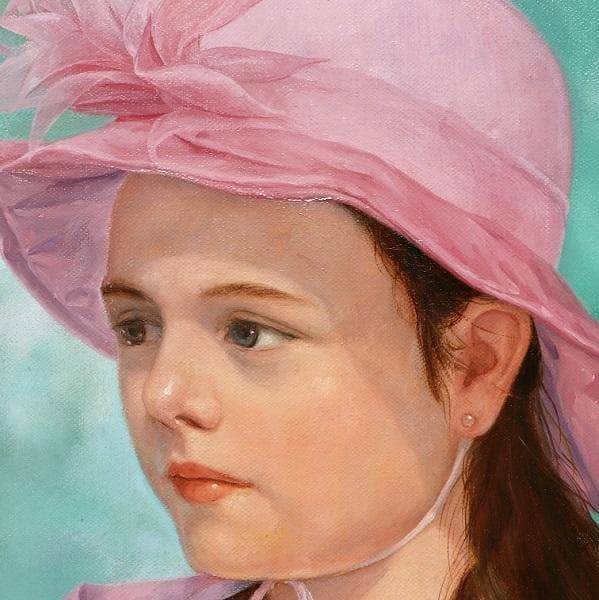 中島義行「腕組みの少女」F８号　額装　黄袋、タトウ箱付き