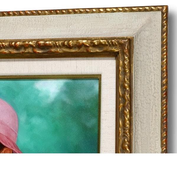 中島義行「腕組みの少女」F８号　額装　黄袋、タトウ箱付き