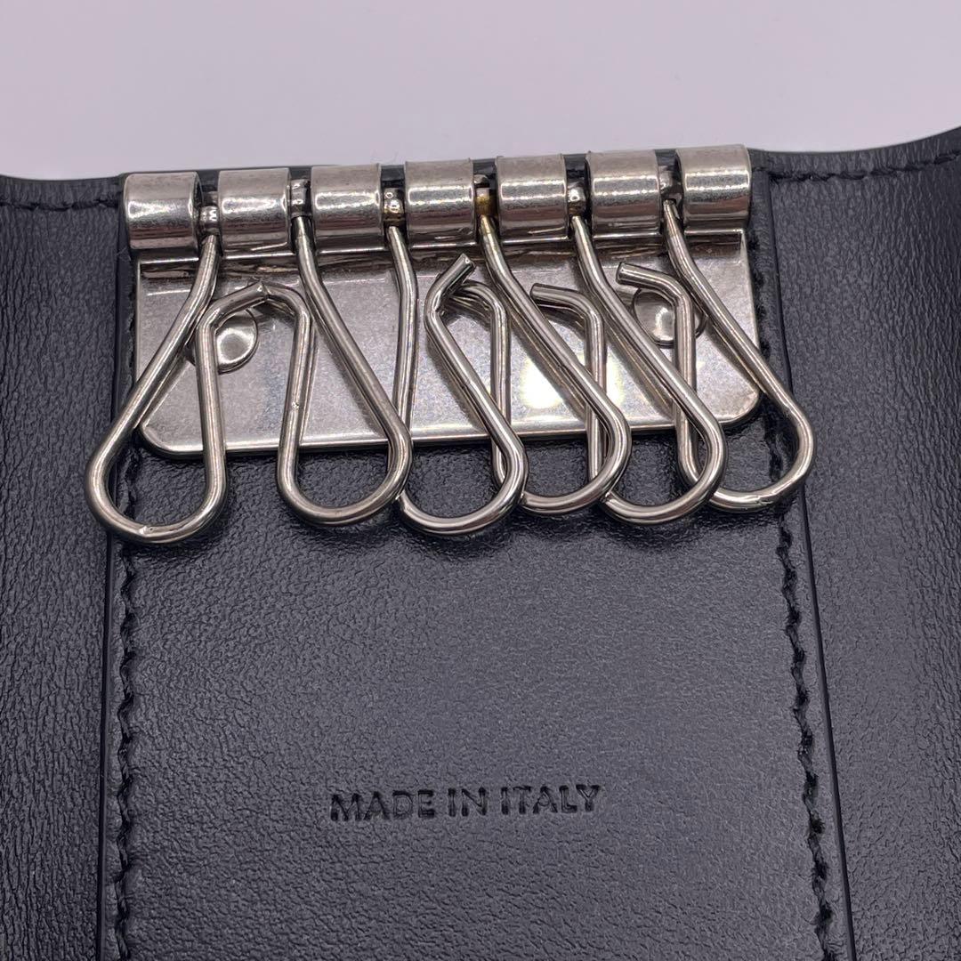 極美品＊ CELINE セリーヌ クロコ型押し レザー 6連キーケース ブラック