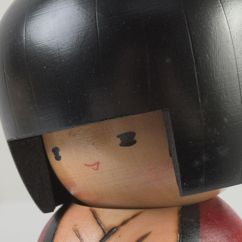 伝統工芸 創作こけし 内閣総理大臣賞受賞 岸貞男作 野ばら 共箱 V