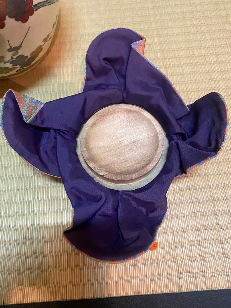 飾り壷 城岳 京焼 梅月文 新古品 茶壺