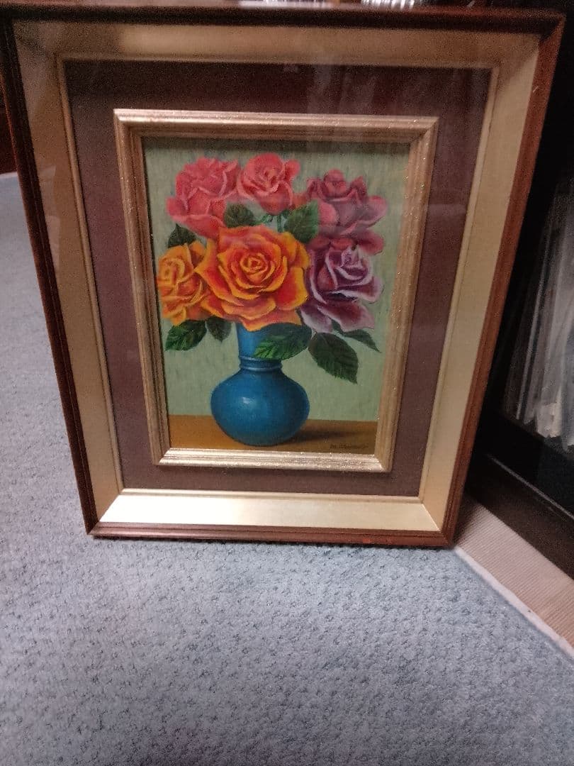 バラの花 油画 F4