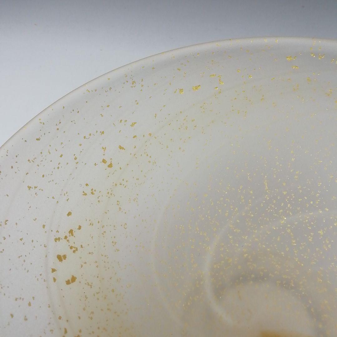 T451 茶碗 『瑠璃の匠』『ガラス平茶碗』『原田宗春 作』共箱 抹茶