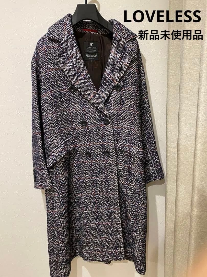 新品【LOVELESS】ヘリンボーンチェックダブルコート 新品【LOVELESS】ヘリンボーンチェックダブルコート