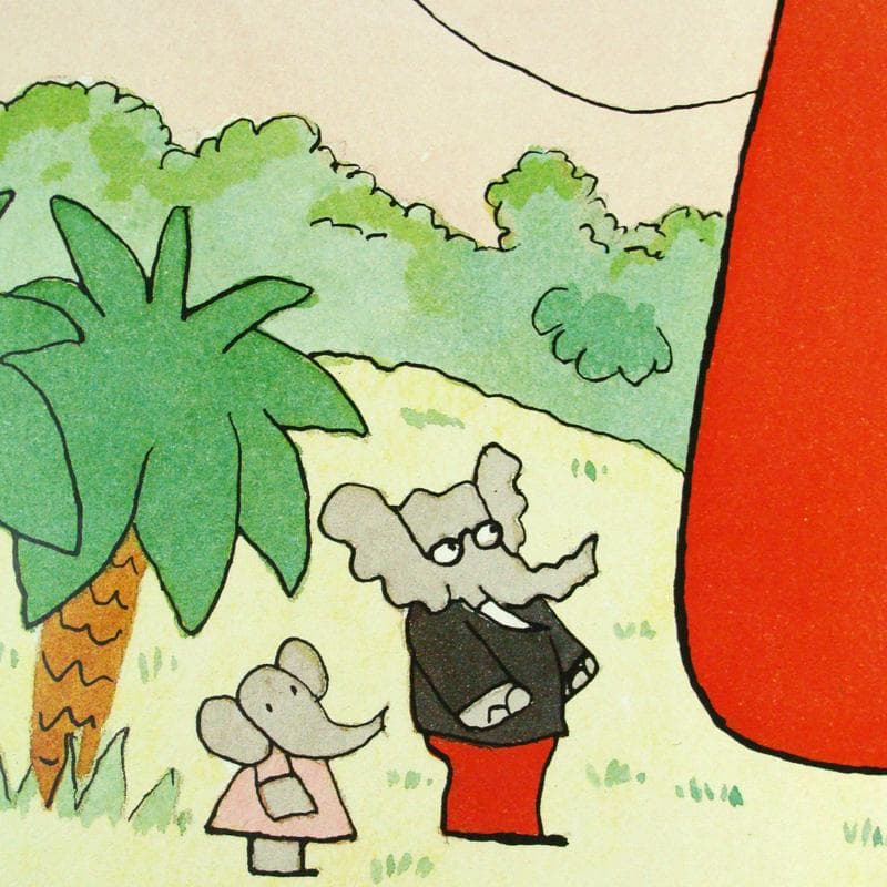Babar en Avion 1989年 ブリュノフ アートポスター