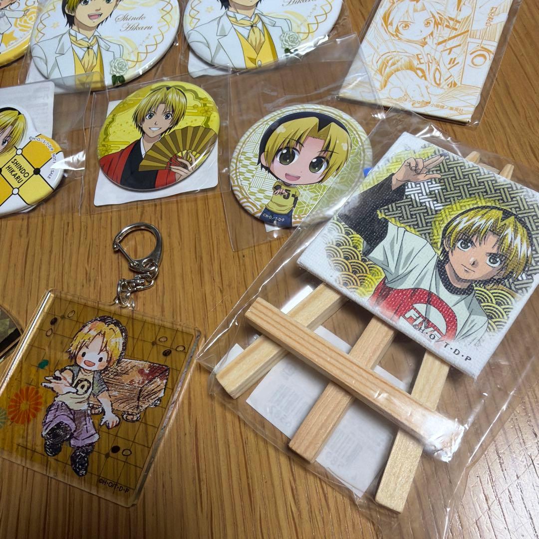 ヒカルの碁 進藤ヒカル 缶バッジ　スクエア、 キーホルダー　セット　まとめ売り