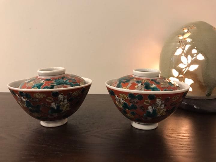 骨董品】九谷焼 木米 急須1個・蓋付茶碗2個・湯呑茶碗4