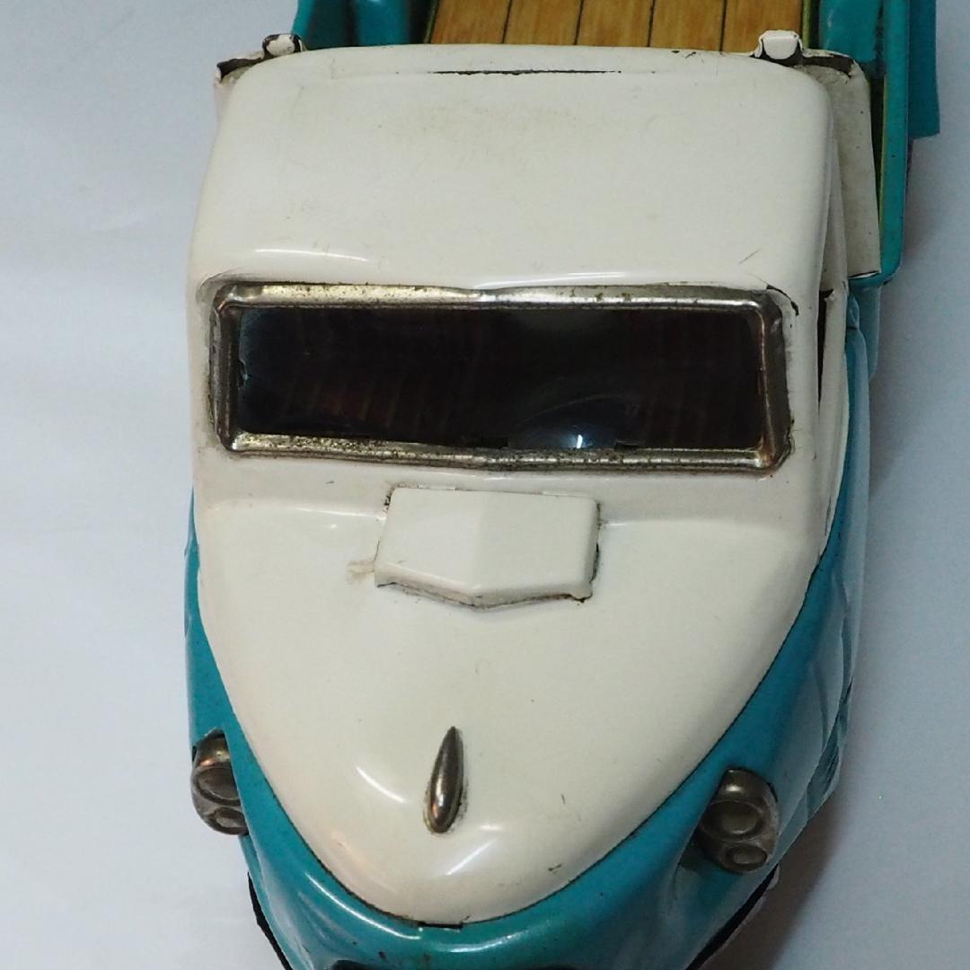 萬代屋【三菱 オート三輪トラック白/黄緑 動作確認済】ブリキ自動車TIN【箱無】