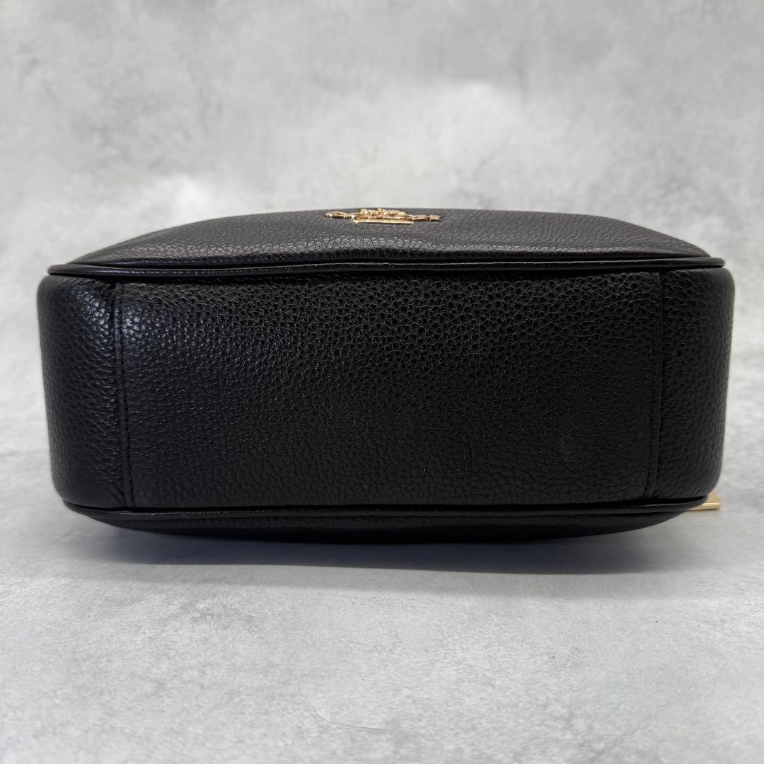 【美品】COACH コーチ ショルダーバッグ ダブルファスナー クロスボディ 黒