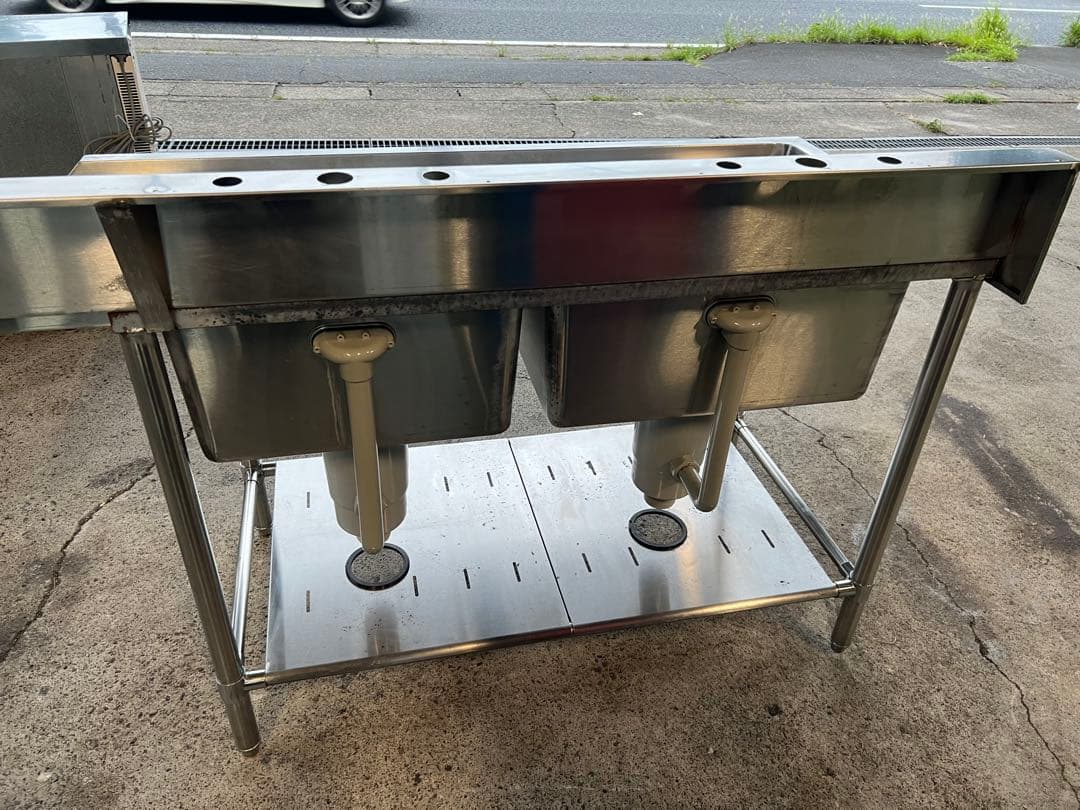 マルゼン右ソイルド2槽シンク 1300x650x820(+150)