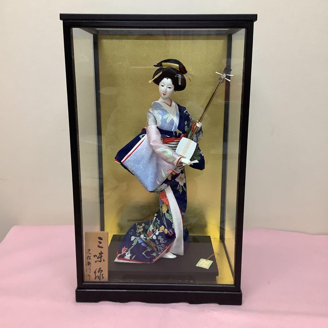 日本人形 久左衛門作 三味線 木製ガラスケース 中古品 - メルカリ