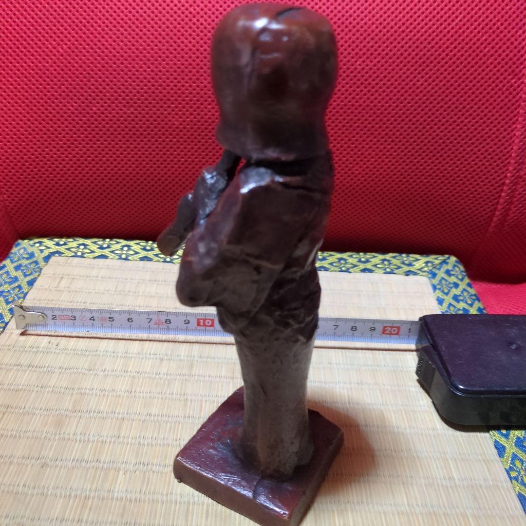 高岡銅器製尺八虚無僧像 約18センチ