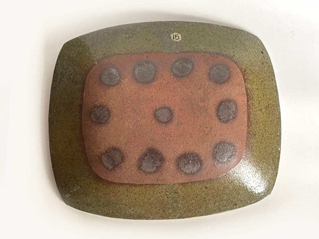 陶芸家　船木研兒　船木研児　舩木　赤絵　春夏秋冬　大鉢　オーバル皿　角皿