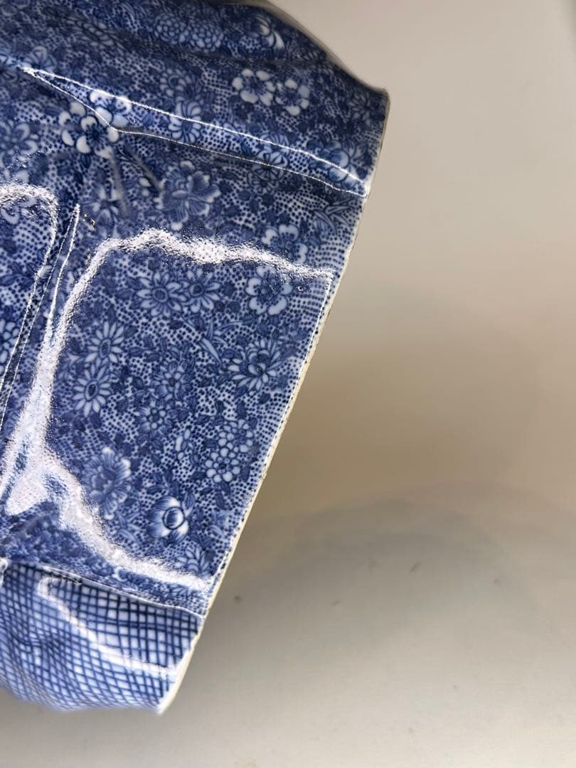 茂記生造 銘あり（底款） 青花染付 陶製仏像 置物／観賞用 時代物