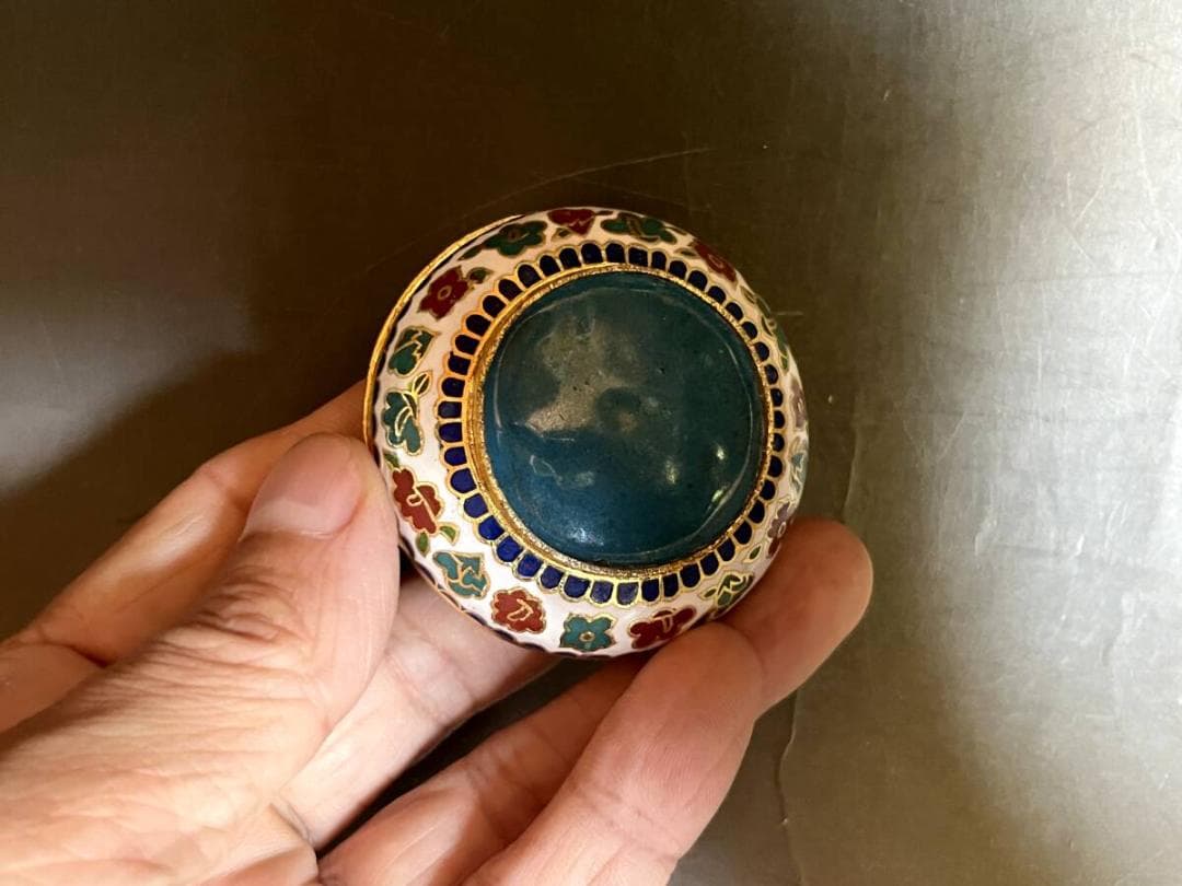 香合□七宝 花尽くし 白 香道具 お香入れ お茶道具 古美術 時代物