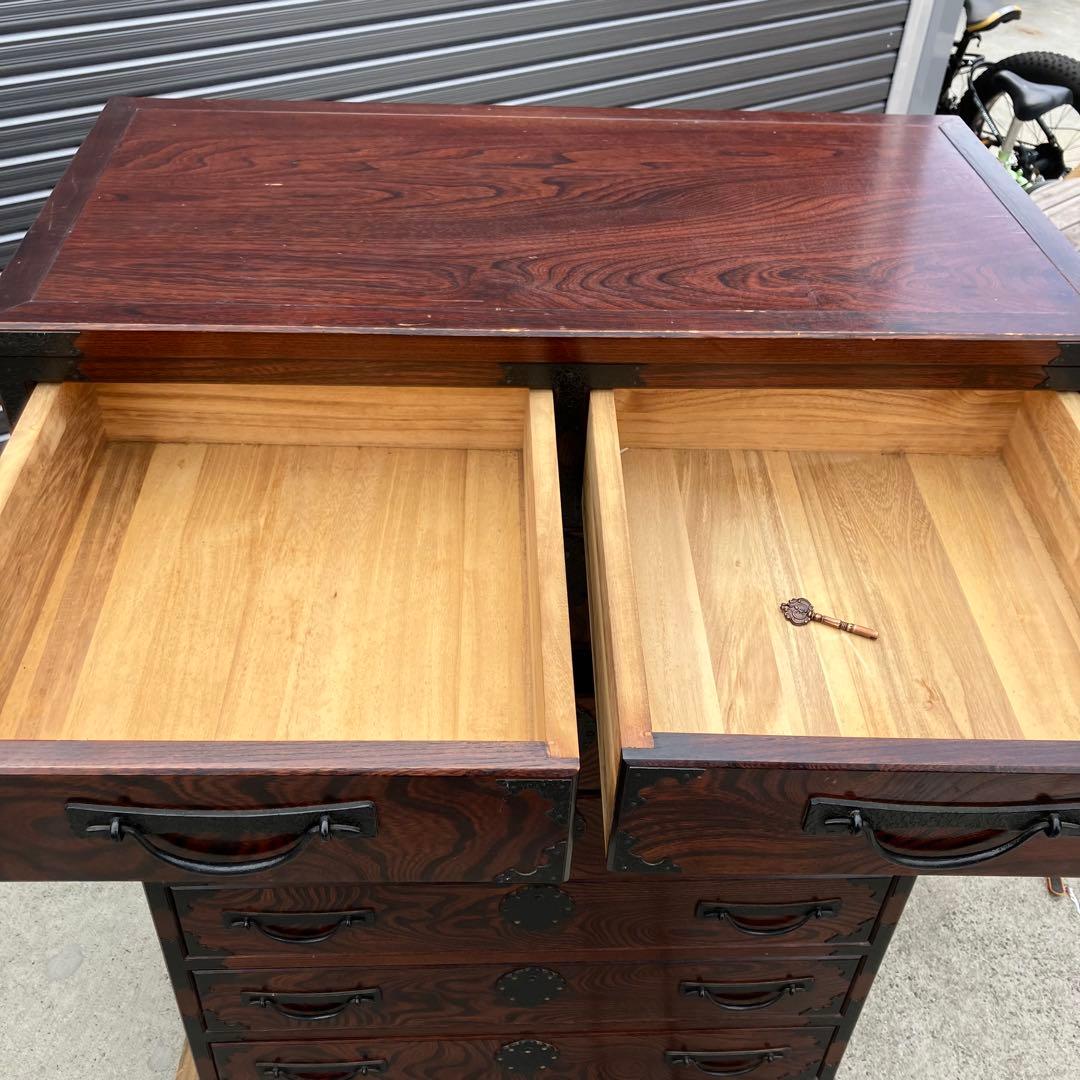 昭和レトロ 古家具 欅 仙台箪笥 7段8杯 引き出し箪笥 古家具