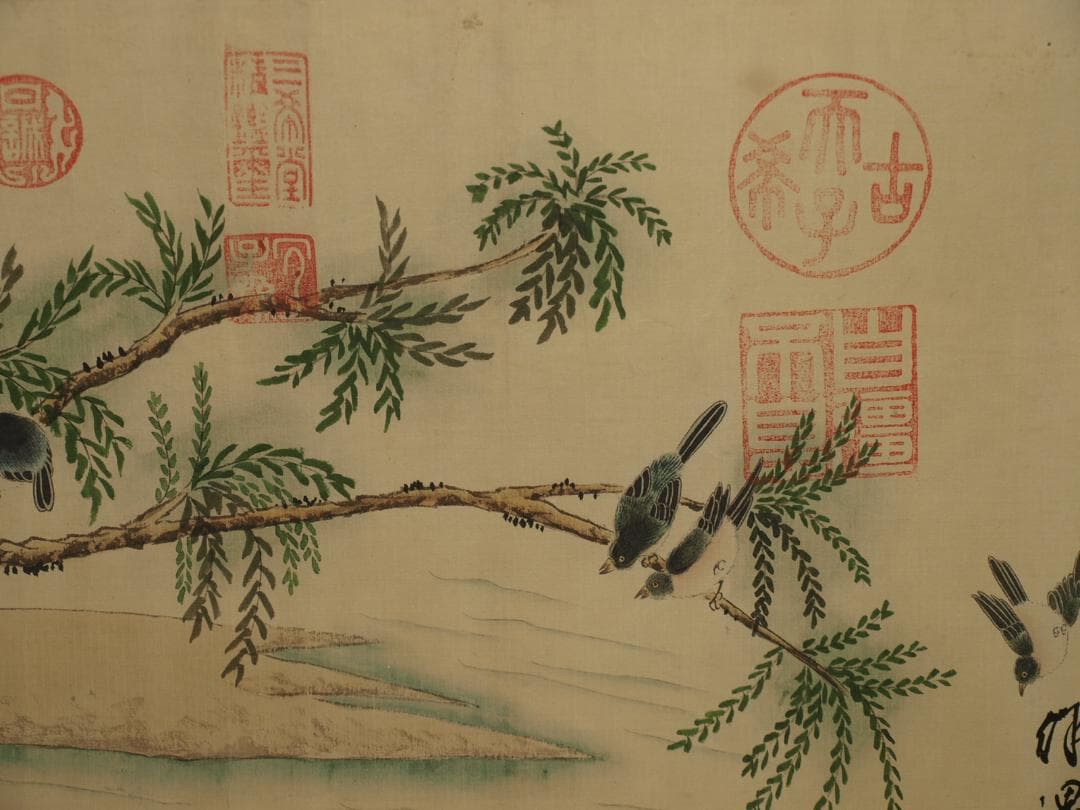 古美術 中国明時代の掛軸 骨董品 肉筆 博物館保管品 BD353A11-6