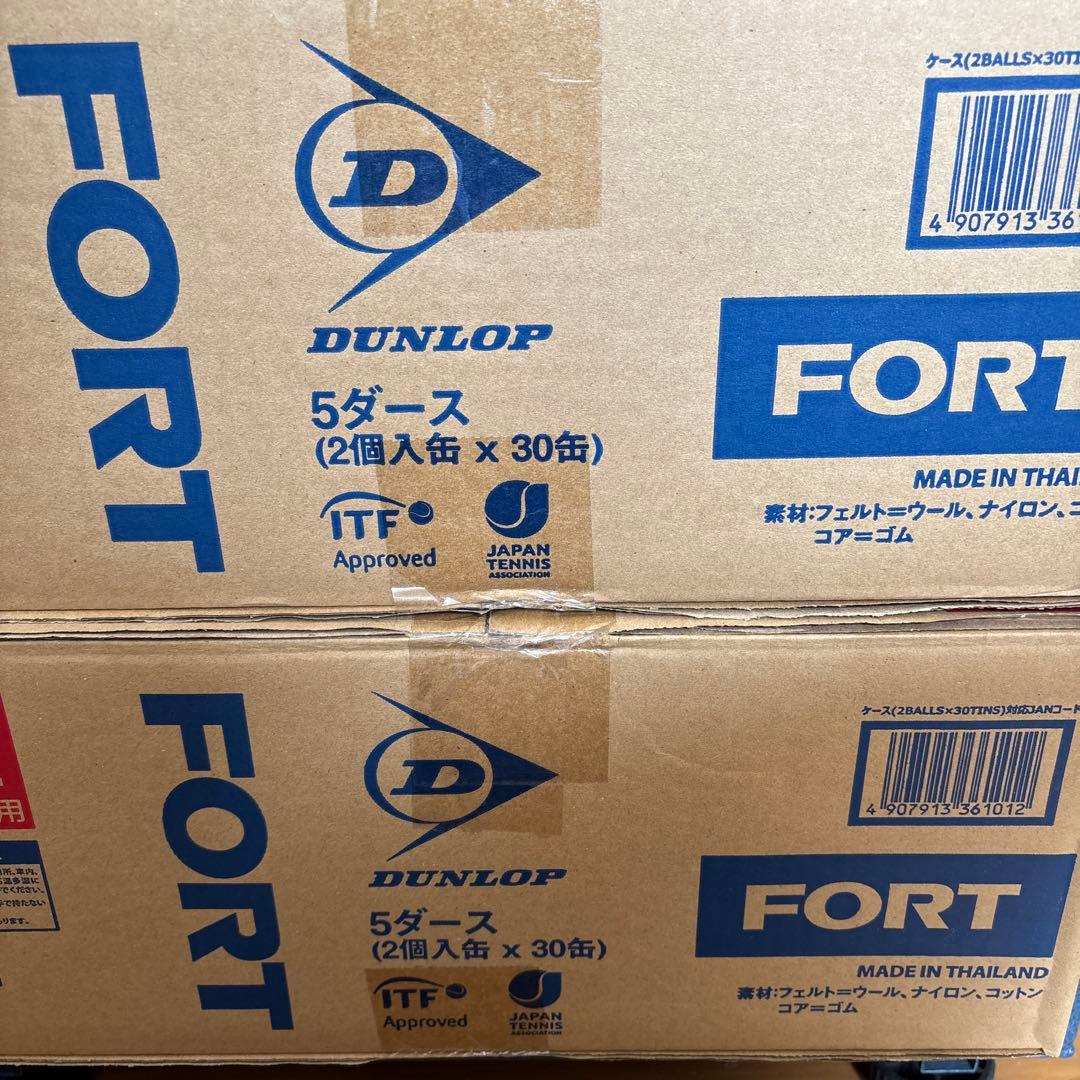 ダンロップ 硬式テニスボール フォート 2球入×30ボトル(60球) 2箱 DUNLOP（ダンロップ） テニスボール フォート FORT 『2球入×30缶