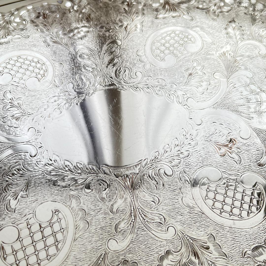 英国】ビクトリアン ギャラリートレー 40cm 装飾フット