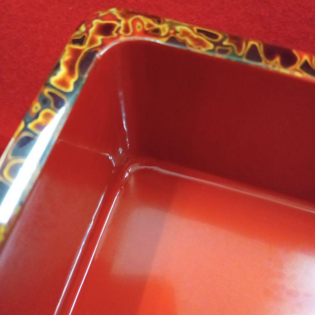 茶道具　津軽塗三段重箱　天然木　高級品