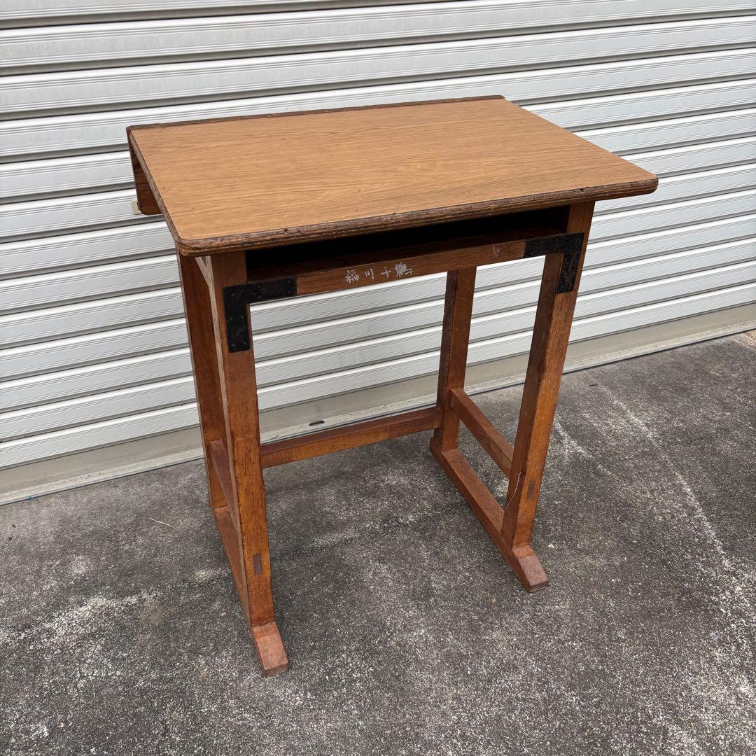 y*o様 昔の学校の机 昭和レトロ 木製文机 アンティーク学校机 学習机