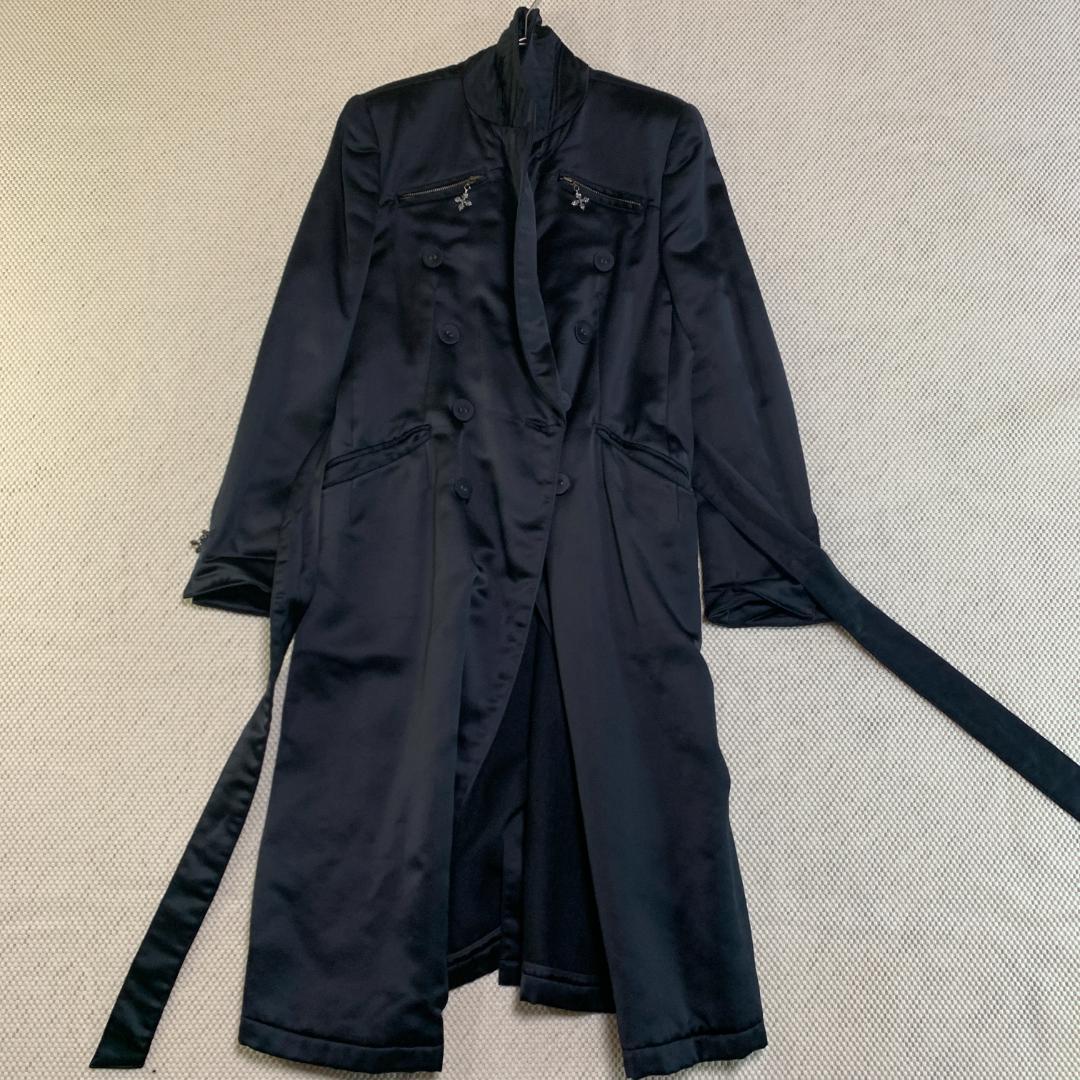 LUNA MATTINO ルナマティーノ ロングコート ベルト 黒 M 古着