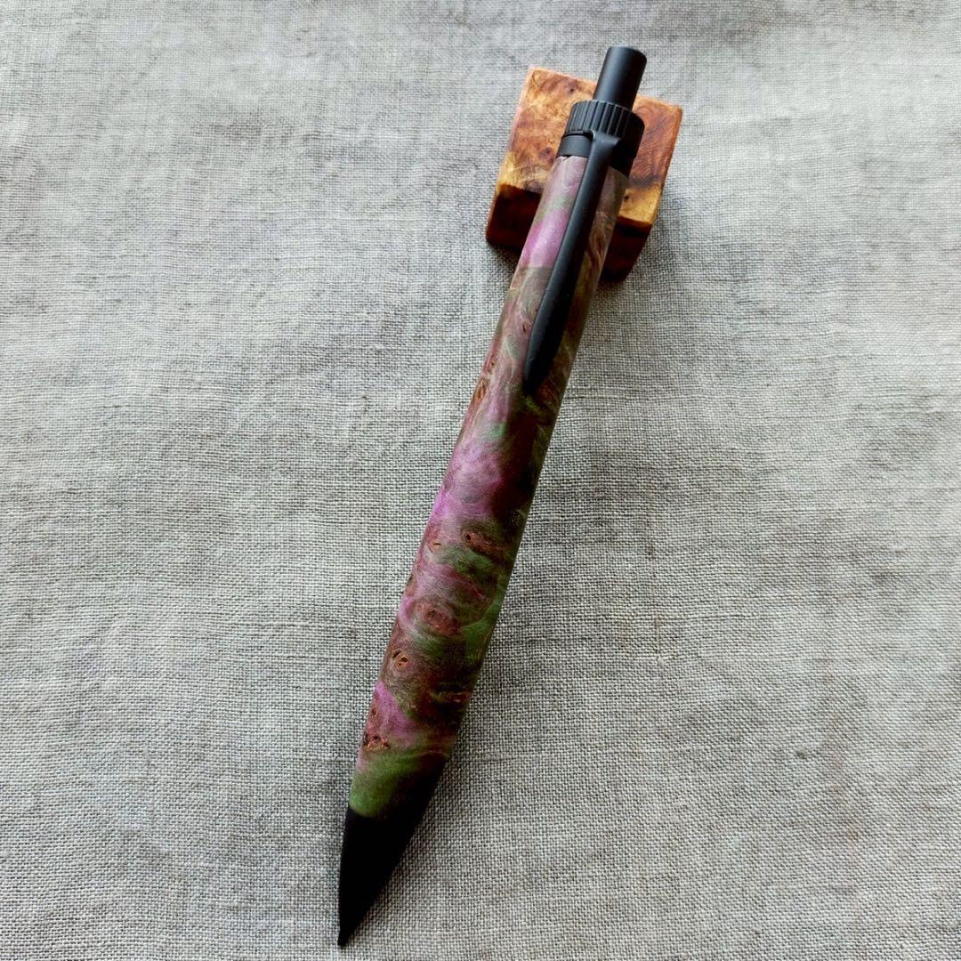 【紫翠】　スタビライズドウッド　木軸シャープペン　0.5mm　ブラック