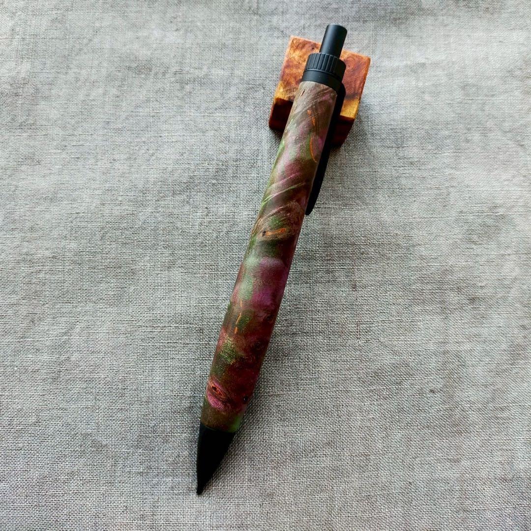 【紫翠】　スタビライズドウッド　木軸シャープペン　0.5mm　ブラック