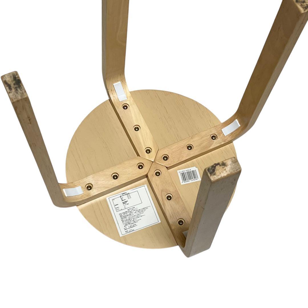 木製曲木チェア スツール スタッキング ナチュラル 4脚セット　不二貿易