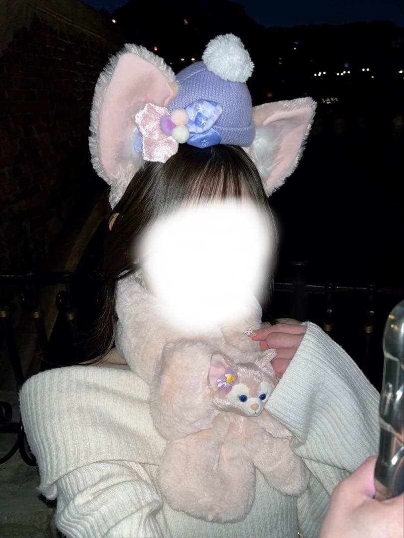 美品 香港 ディズニー リーナベル カチューシャ マフラー セット