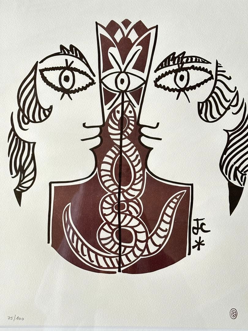 2209様感謝‼️真作ジャン・コクトー『都市伝説-恋人たち』鉛筆署名 降誕祭