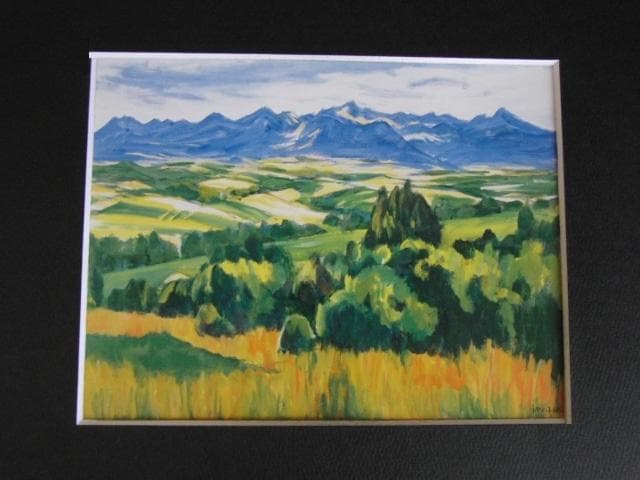 今関一馬、【美瑛遠望】、希少な額装用画集より、新品額装付、状態良好