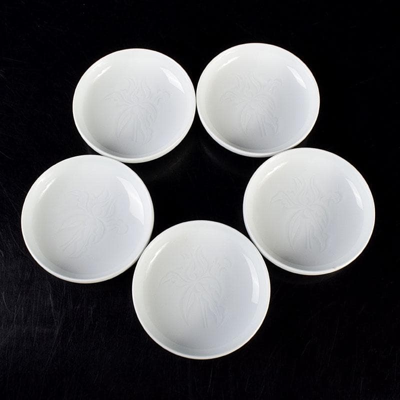 有田焼 二代 奥川忠右ェ衛門作 花文 白磁皿 5客 共箱 C 6927 - メルカリ