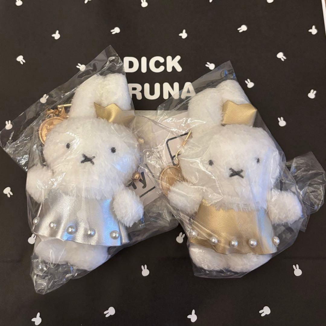 【渋谷限定】金銀２つセットmiffy バッグチャームMIIAコラボ ミッフィー