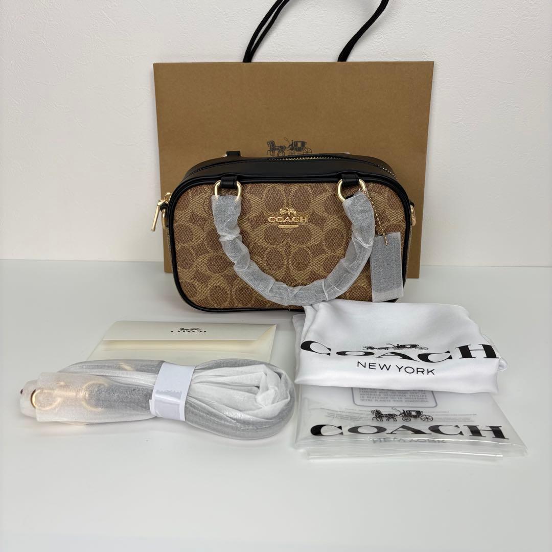 【COACH】 タグ有り サッチェル クロスボディ バッグ シグネチャー