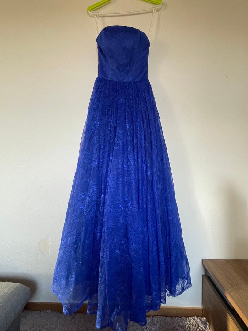 カラードレス ロイヤルブルー 二次会 演奏会 7号 レース