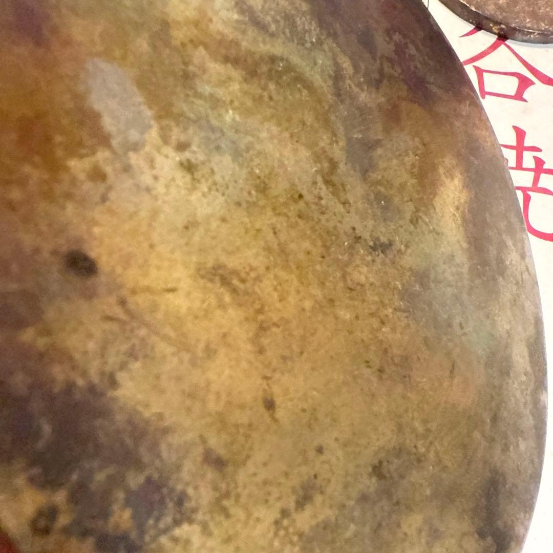 江戸時代 希少美品 古鏡 和鏡 銅鶴亀松のデザイン 天正出雲