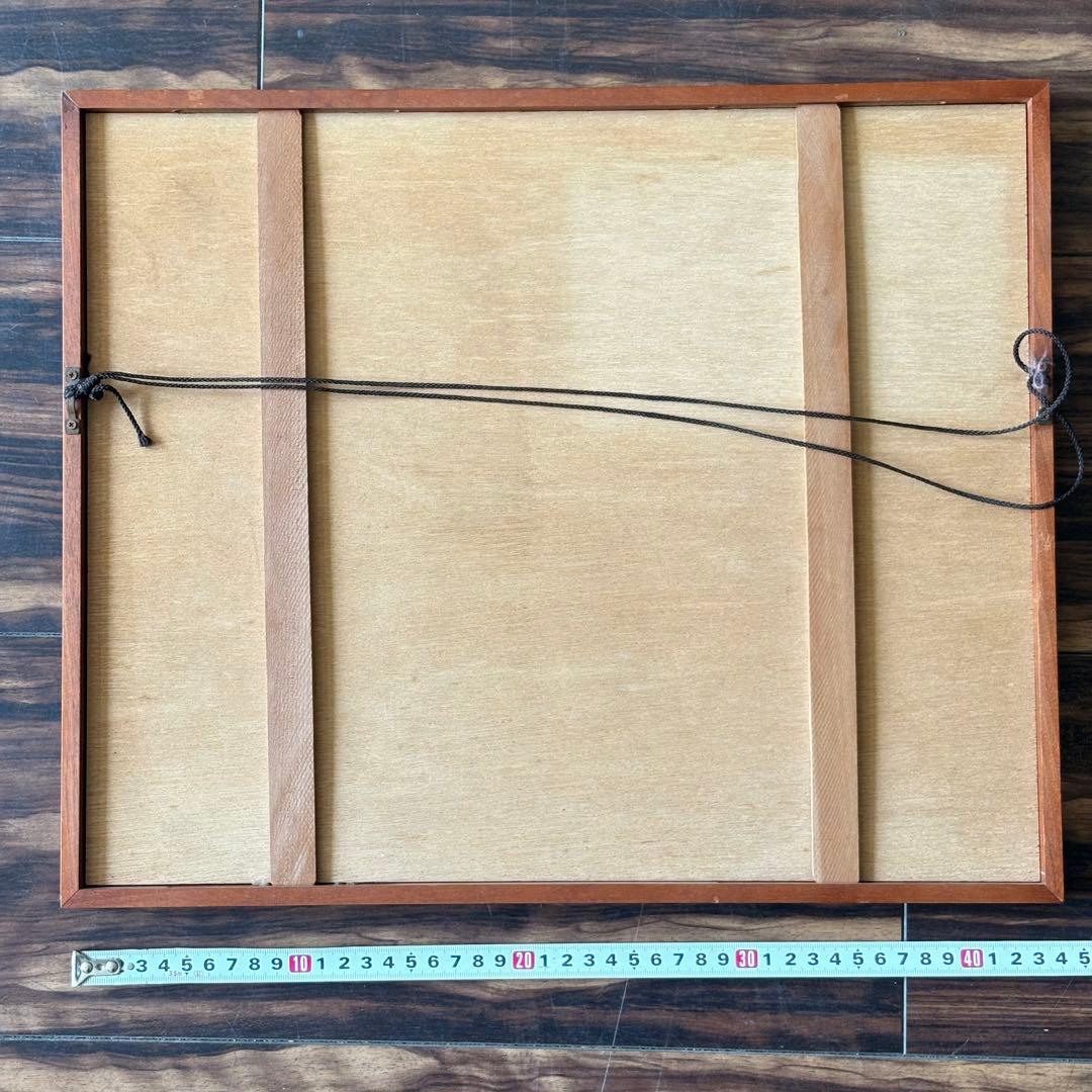 谷内正達 手摺木版画「おじぞうさまと椿」限定50 額装 B