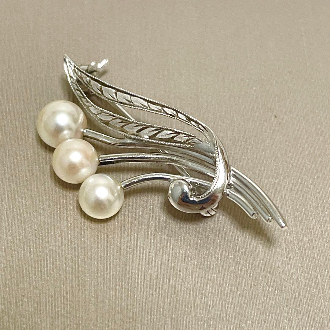 皇室御用達 MIKIMOTO ミキモト アコヤ真珠 パール ブローチ コサージュ