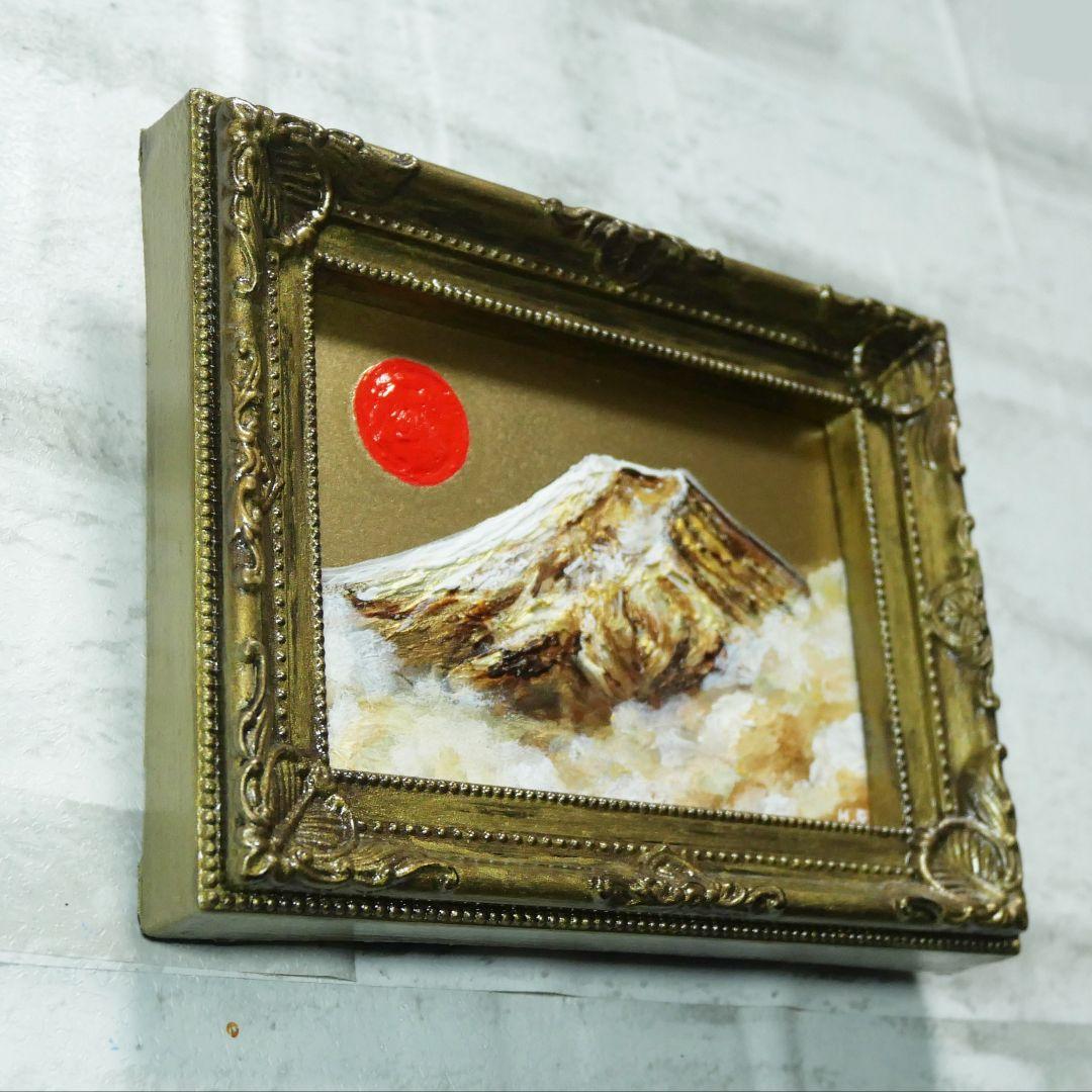 油絵 油彩 油彩画 絵 絵画 ミニ絵画 【黄金富士】