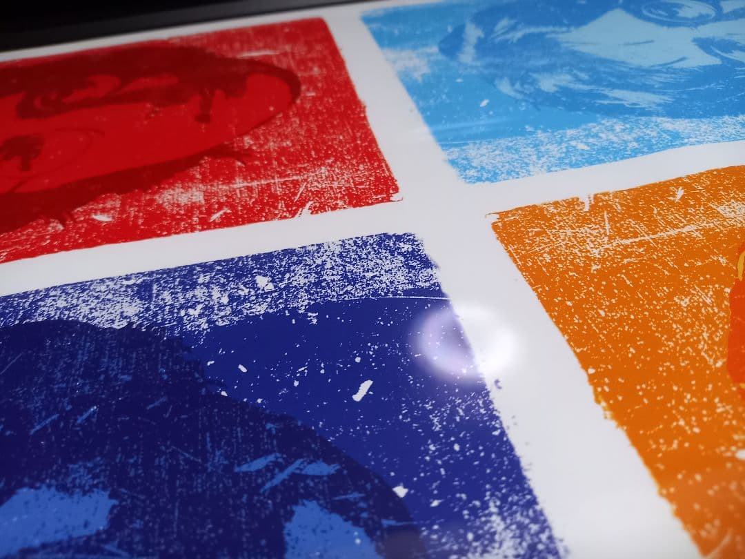 ジョン レノン マルチカラー ポップアート ポスター ブラック ウッド